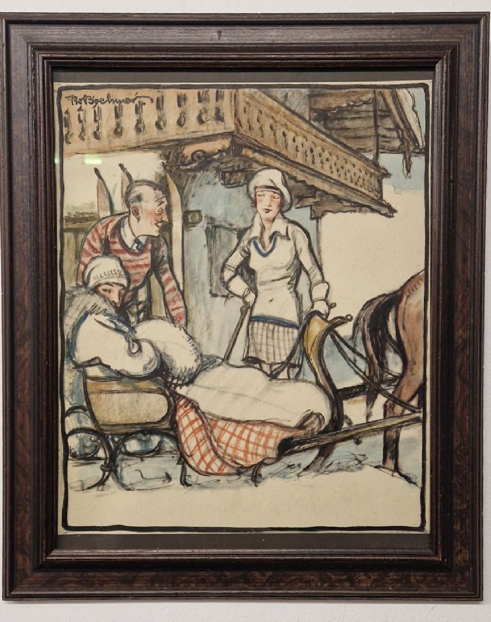 Boehmer K.W. | Karl Wolfgang Boehmer, Met de arrenslee, aquarel en gouache op papier 39,7 x 32,8 cm, gesigneerd linksboven en zonder lijst Boehmer K.W. | Karl Wolfgang Boehmer, Met de arrenslee, aquarel en gouache op papier 39,7 x 32,8 cm, gesigneerd linksboven en zonder lijst