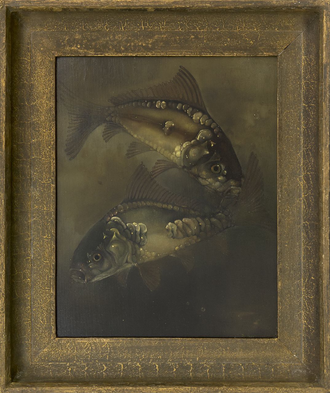 Hoboken J. van | Jacoba 'Jemmy' van Hoboken | Schilderijen te koop aangeboden | Spiegelkarpers, olieverf op paneel 40,2 x 32,3 cm, gesigneerd rechtsonder en gedateerd 1932 Hoboken J. van | Jacoba 'Jemmy' van Hoboken | Schilderijen te koop aangeboden | Spiegelkarpers, olieverf op paneel 40,2 x 32,3 cm, gesigneerd rechtsonder en gedateerd 1932