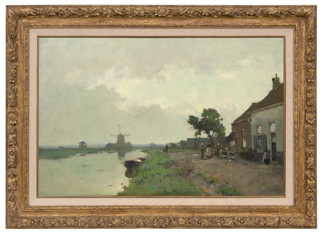 Vreedenburgh C. | Cornelis Vreedenburgh | Schilderijen te koop aangeboden | Vroege morgen aan de vaart, olieverf op doek 58,8 x 90,0 cm, gesigneerd rechtsonder Vreedenburgh C. | Cornelis Vreedenburgh | Schilderijen te koop aangeboden | Vroege morgen aan de vaart, olieverf op doek 58,8 x 90,0 cm, gesigneerd rechtsonder