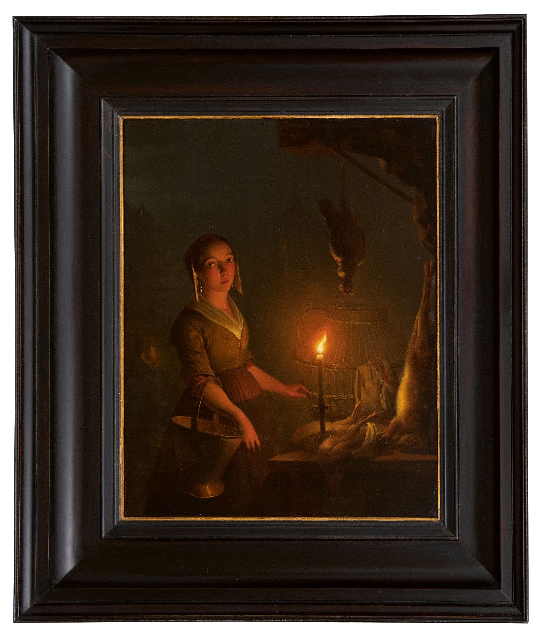 Schendel P. van | Petrus van Schendel, Dienstmeisje bij een poelierstal, olieverf op paneel 39,8 x 32,7 cm, te dateren ca. 1845-1850 Schendel P. van | Petrus van Schendel, Dienstmeisje bij een poelierstal, olieverf op paneel 39,8 x 32,7 cm, te dateren ca. 1845-1850
