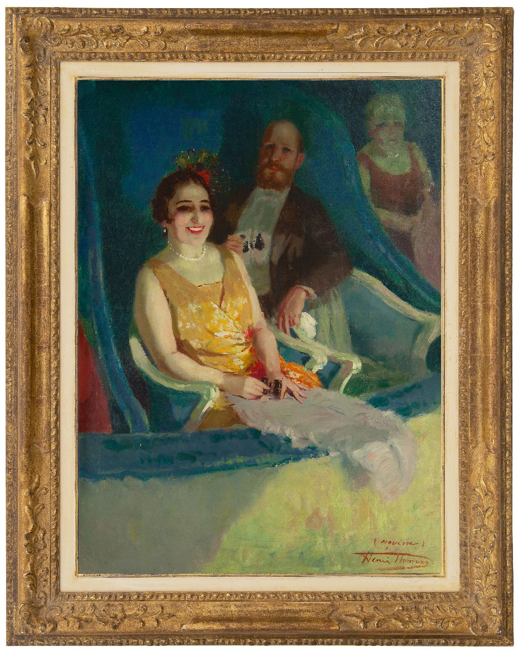 Thomas H.J. | Henri Joseph Thomas | Schilderijen te koop aangeboden | In het theater, olieverf op doek 75,2 x 55,5 cm, gesigneerd rechtsonder Thomas H.J. | Henri Joseph Thomas | Schilderijen te koop aangeboden | In het theater, olieverf op doek 75,2 x 55,5 cm, gesigneerd rechtsonder