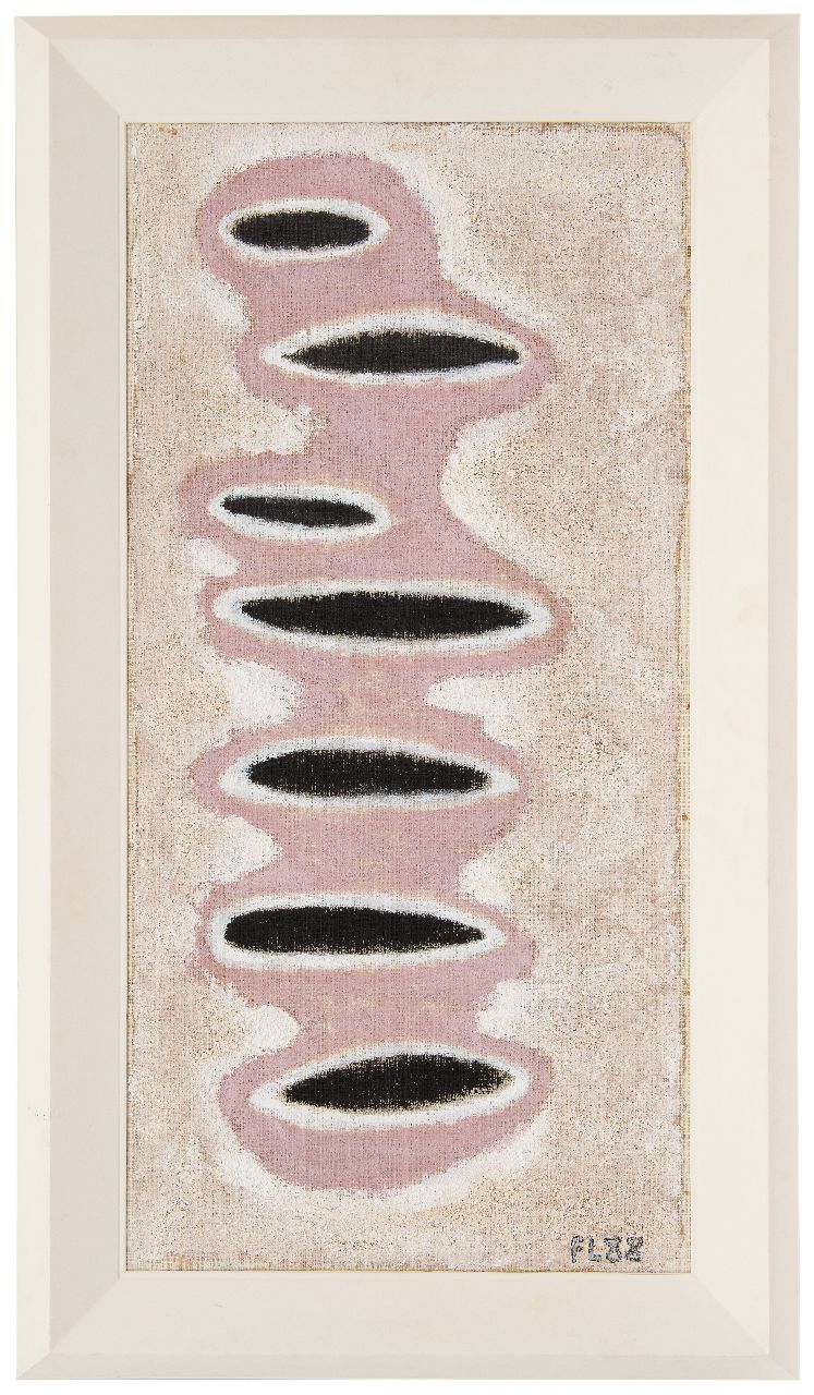 Lodeizen F. | Frank Lodeizen | Schilderijen te koop aangeboden | Zonder titel, olieverf en zand op doek 90,6 x 44,4 cm, gesigneerd rechtsonder met initialen en gedateerd '88 Lodeizen F. | Frank Lodeizen | Schilderijen te koop aangeboden | Zonder titel, olieverf en zand op doek 90,6 x 44,4 cm, gesigneerd rechtsonder met initialen en gedateerd '88