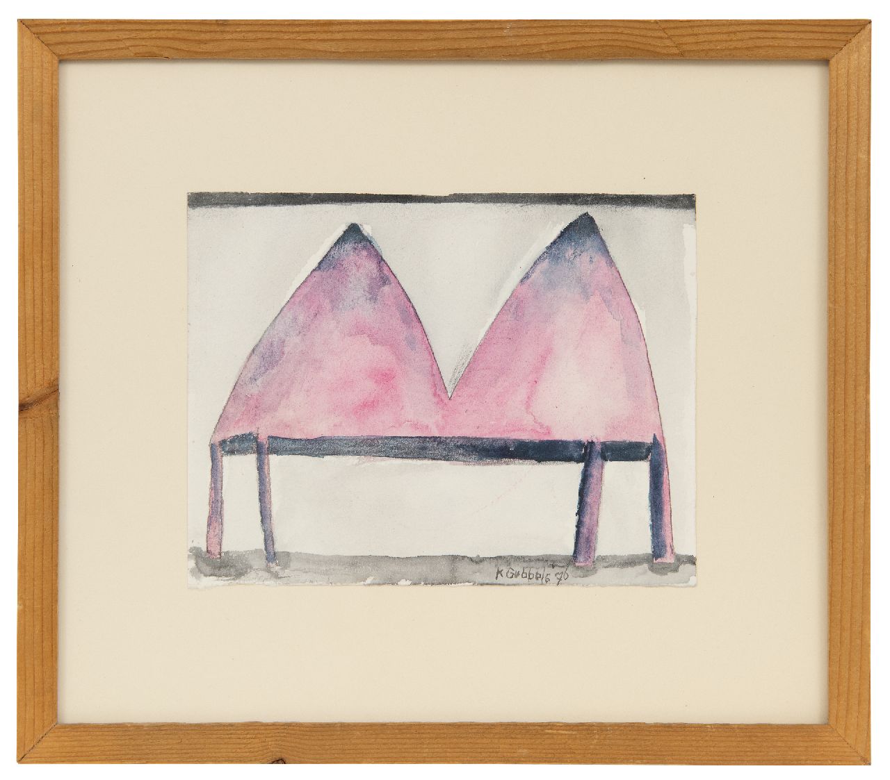Gubbels K. | Klaas Gubbels | Aquarellen en tekeningen te koop aangeboden | Tafel, krijt en aquarel op papier 12,5 x 16,2 cm, gesigneerd rechtsonder en gedateerd '76 Gubbels K. | Klaas Gubbels | Aquarellen en tekeningen te koop aangeboden | Tafel, krijt en aquarel op papier 12,5 x 16,2 cm, gesigneerd rechtsonder en gedateerd '76