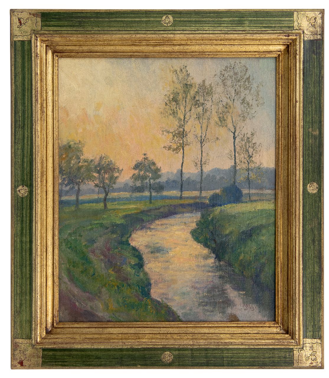 Huys M. | Modest Huys | Schilderijen te koop aangeboden | Vlaams rivierlandschap (vermoedelijk de Mandel of de Leie), olieverf op doek 60,5 x 50,3 cm, gesigneerd rechtsonder Huys M. | Modest Huys | Schilderijen te koop aangeboden | Vlaams rivierlandschap (vermoedelijk de Mandel of de Leie), olieverf op doek 60,5 x 50,3 cm, gesigneerd rechtsonder