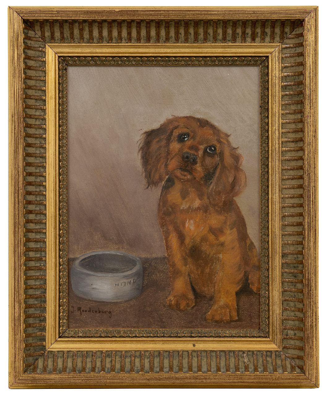 Roodenburg J.C.  | Johannes Carolus Roodenburg | Schilderijen te koop aangeboden | Etenstijd, olieverf op paneel 31,9 x 24,5 cm, gesigneerd linksonder