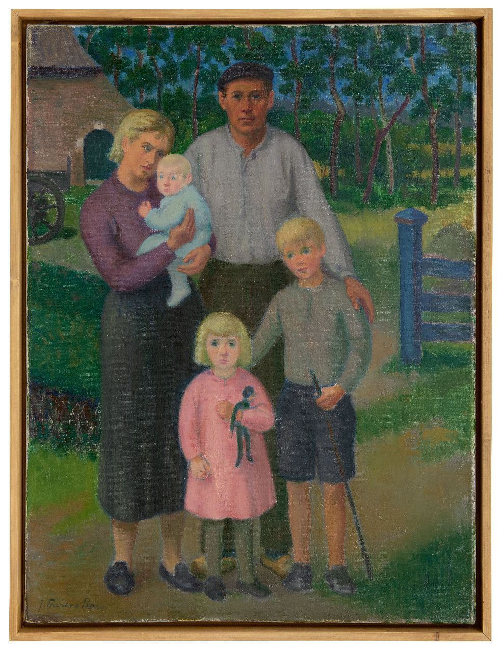 Franken J.P.J.  | Joannes Petrus Josephus 'Jan' Franken, Boerenfamilie, olieverf op doek 60,3 x 45,4 cm, gesigneerd linksonder
