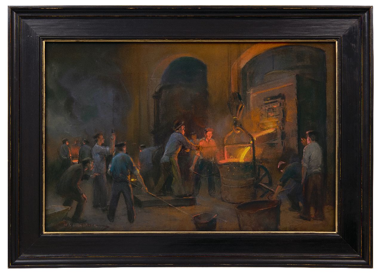 Heijenbrock J.C.H. | Johan Coenraad Hermann 'Herman' Heijenbrock | Aquarellen en tekeningen te koop aangeboden | In de ijzergieterij, pastel op papier 38,9 x 59,3 cm, gesigneerd linksonder Heijenbrock J.C.H. | Johan Coenraad Hermann 'Herman' Heijenbrock | Aquarellen en tekeningen te koop aangeboden | In de ijzergieterij, pastel op papier 38,9 x 59,3 cm, gesigneerd linksonder