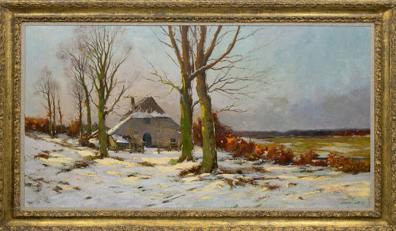Münninghoff X.A.F.L. | 'Xeno' Augustus Franciscus Ludovicus Münninghoff | Schilderijen te koop aangeboden | Gelderse boerderij in de sneeuw, olieverf op doek 80,4 x 151,1 cm, gesigneerd rechtsonder Münninghoff X.A.F.L. | 'Xeno' Augustus Franciscus Ludovicus Münninghoff | Schilderijen te koop aangeboden | Gelderse boerderij in de sneeuw, olieverf op doek 80,4 x 151,1 cm, gesigneerd rechtsonder