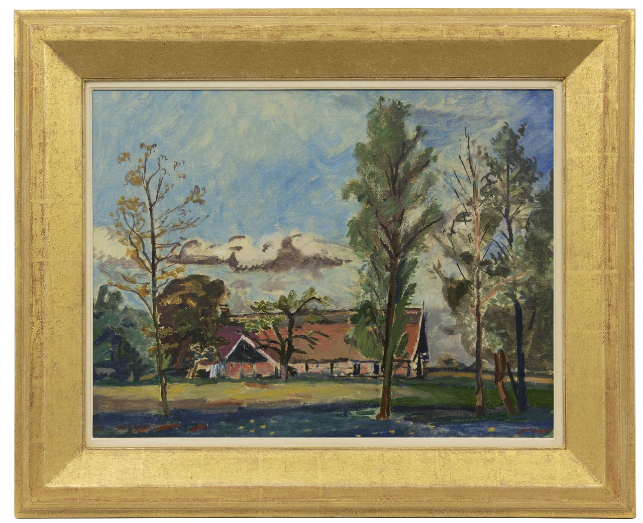 Wiegers J. | Jan Wiegers | Schilderijen te koop aangeboden | Boerderij te Saasveld, Twente, olieverf op doek 46,6 x 61,2 cm, gesigneerd rechtsonder en gedateerd '40 Wiegers J. | Jan Wiegers | Schilderijen te koop aangeboden | Boerderij te Saasveld, Twente, olieverf op doek 46,6 x 61,2 cm, gesigneerd rechtsonder en gedateerd '40