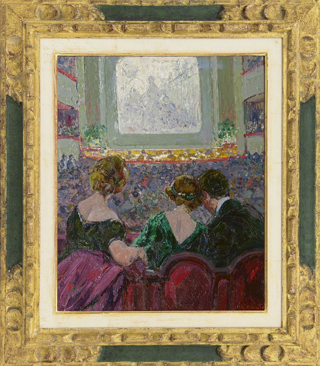 Caputo U. | Ulisse Caputo, In het cinematheater, olieverf op paneel 41,1 x 33,0 cm, gesigneerd rechtsonder Caputo U. | Ulisse Caputo, In het cinematheater, olieverf op paneel 41,1 x 33,0 cm, gesigneerd rechtsonder