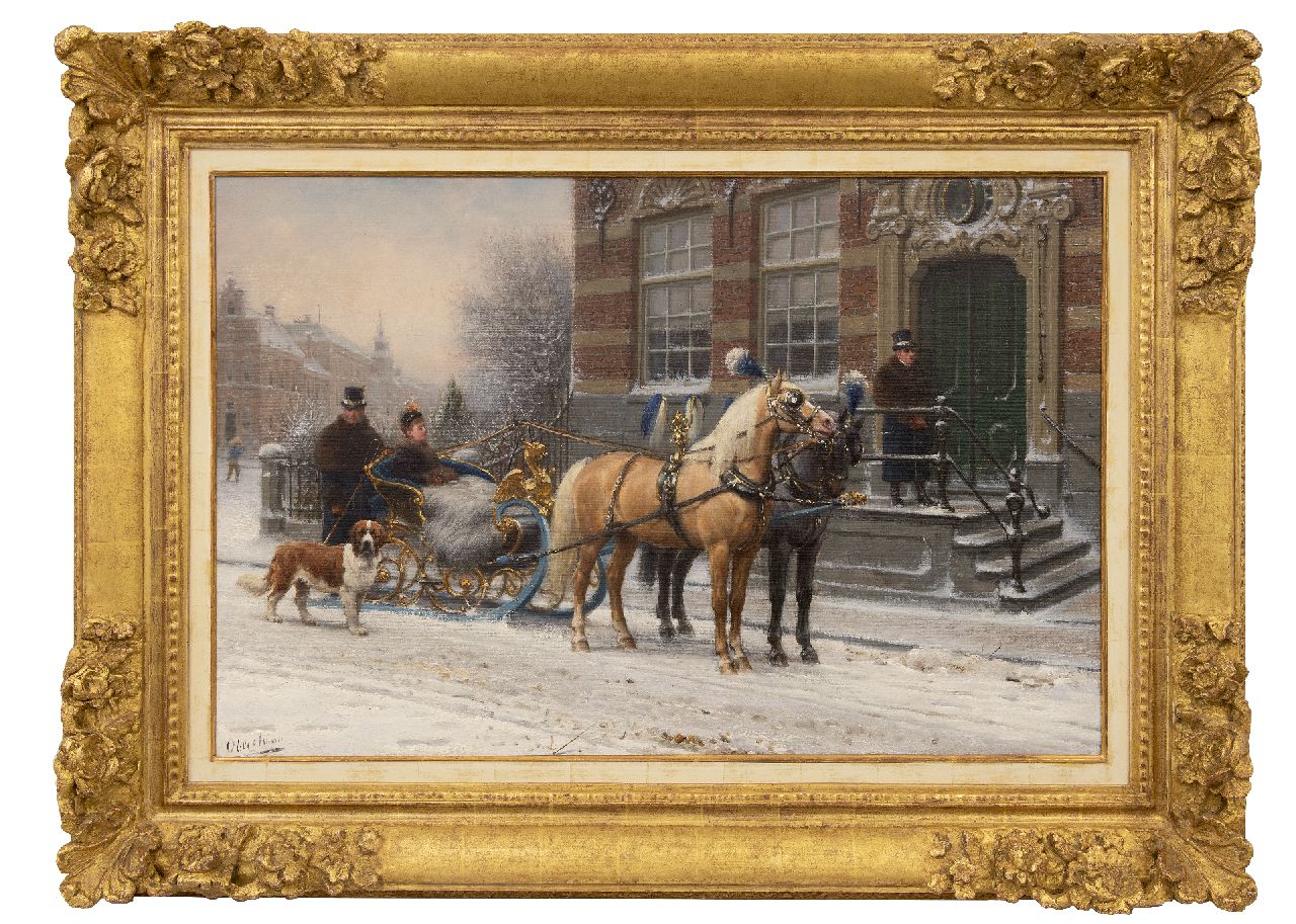 Eerelman O. | Otto Eerelman | Schilderijen te koop aangeboden | Arrenslee in de stad, olieverf op doek 60,3 x 90,3 cm, gesigneerd linksonder Eerelman O. | Otto Eerelman | Schilderijen te koop aangeboden | Arrenslee in de stad, olieverf op doek 60,3 x 90,3 cm, gesigneerd linksonder