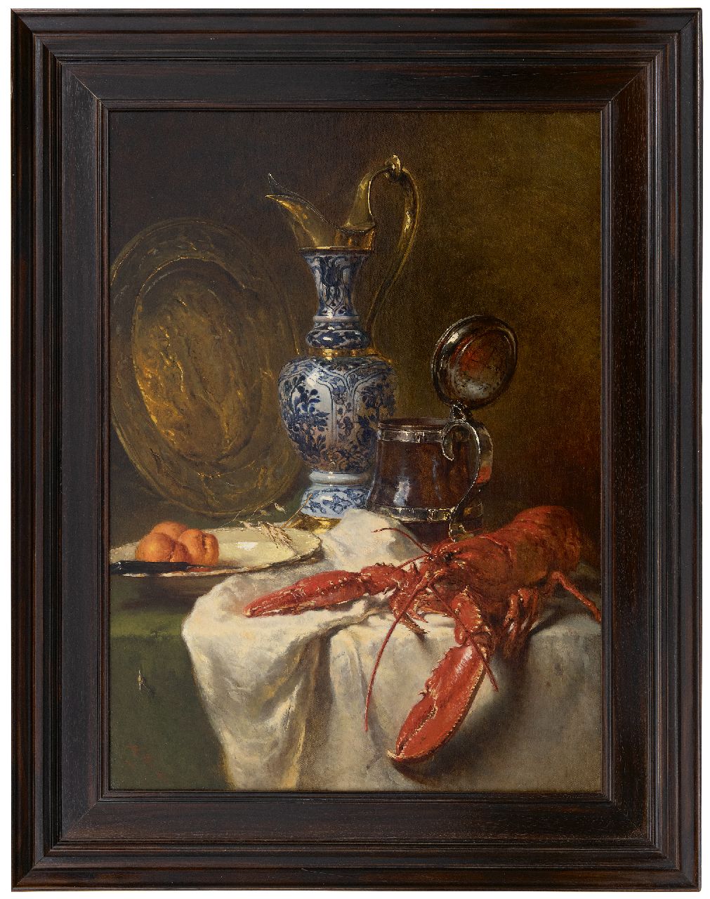 Vos M. | Maria Vos, Stilleven met pronkkan en kreeft, olieverf op doek 80,0 x 58,0 cm, gesigneerd linksonder en gedateerd 1875 Vos M. | Maria Vos, Stilleven met pronkkan en kreeft, olieverf op doek 80,0 x 58,0 cm, gesigneerd linksonder en gedateerd 1875