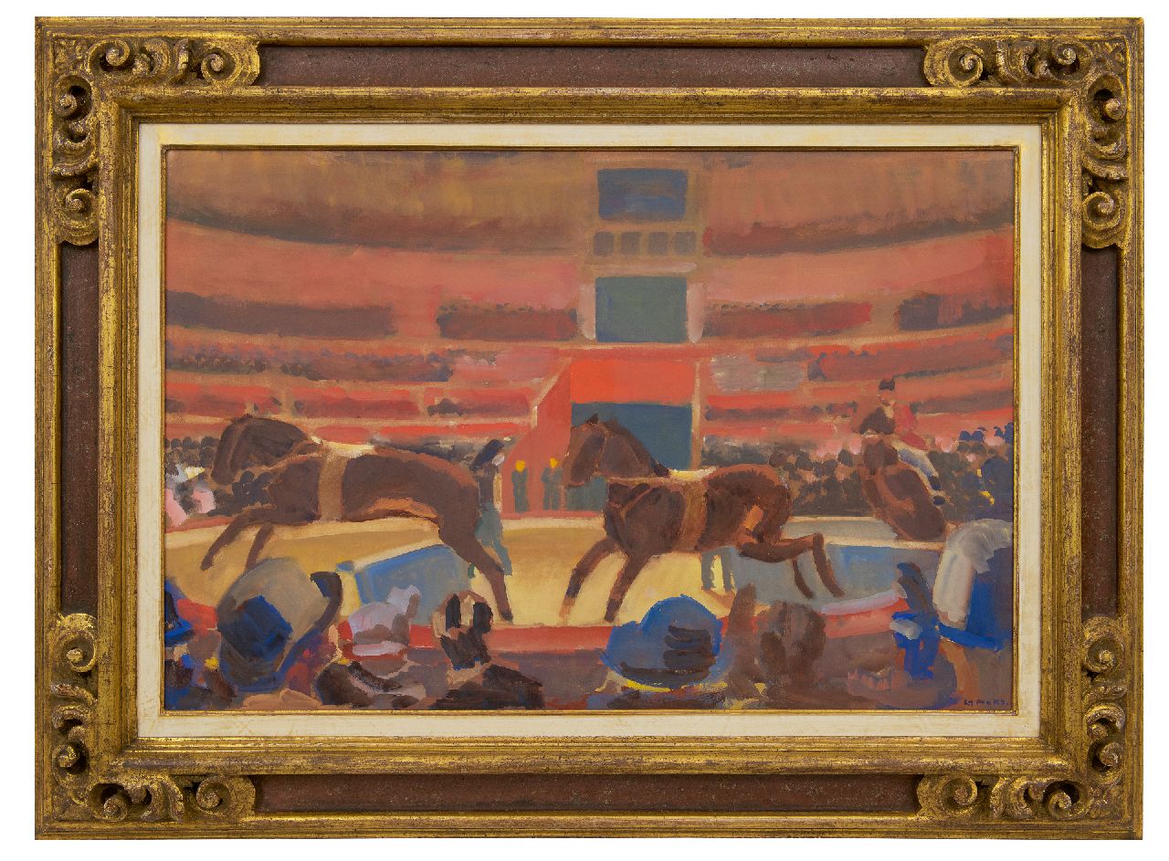 Maks C.J.  | Cornelis Johannes 'Kees' Maks | Aquarellen en tekeningen te koop aangeboden | Triple tandem, aquarel en gouache op papier 59,4 x 89,4 cm, gesigneerd rechtsonder