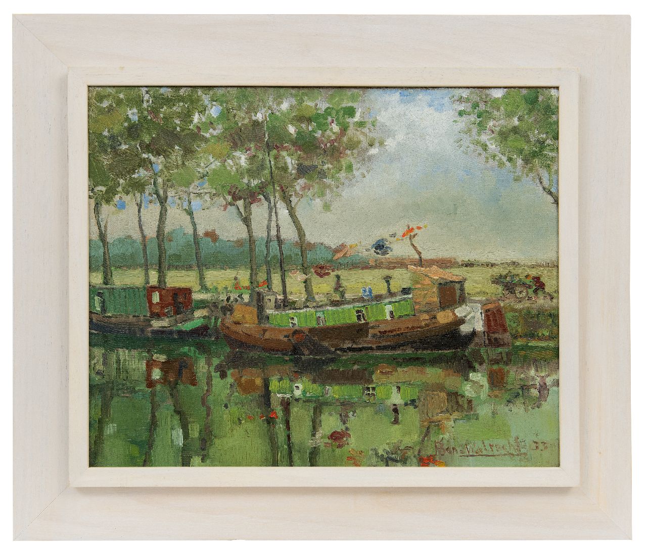 Walrecht B.H.D. | Bernardus Hermannus David 'Ben' Walrecht, Bij Oldehove, olieverf op doek op paneel 40,4 x 50,0 cm, gesigneerd rechtsonder en gedateerd '33 Walrecht B.H.D. | Bernardus Hermannus David 'Ben' Walrecht, Bij Oldehove, olieverf op doek op paneel 40,4 x 50,0 cm, gesigneerd rechtsonder en gedateerd '33