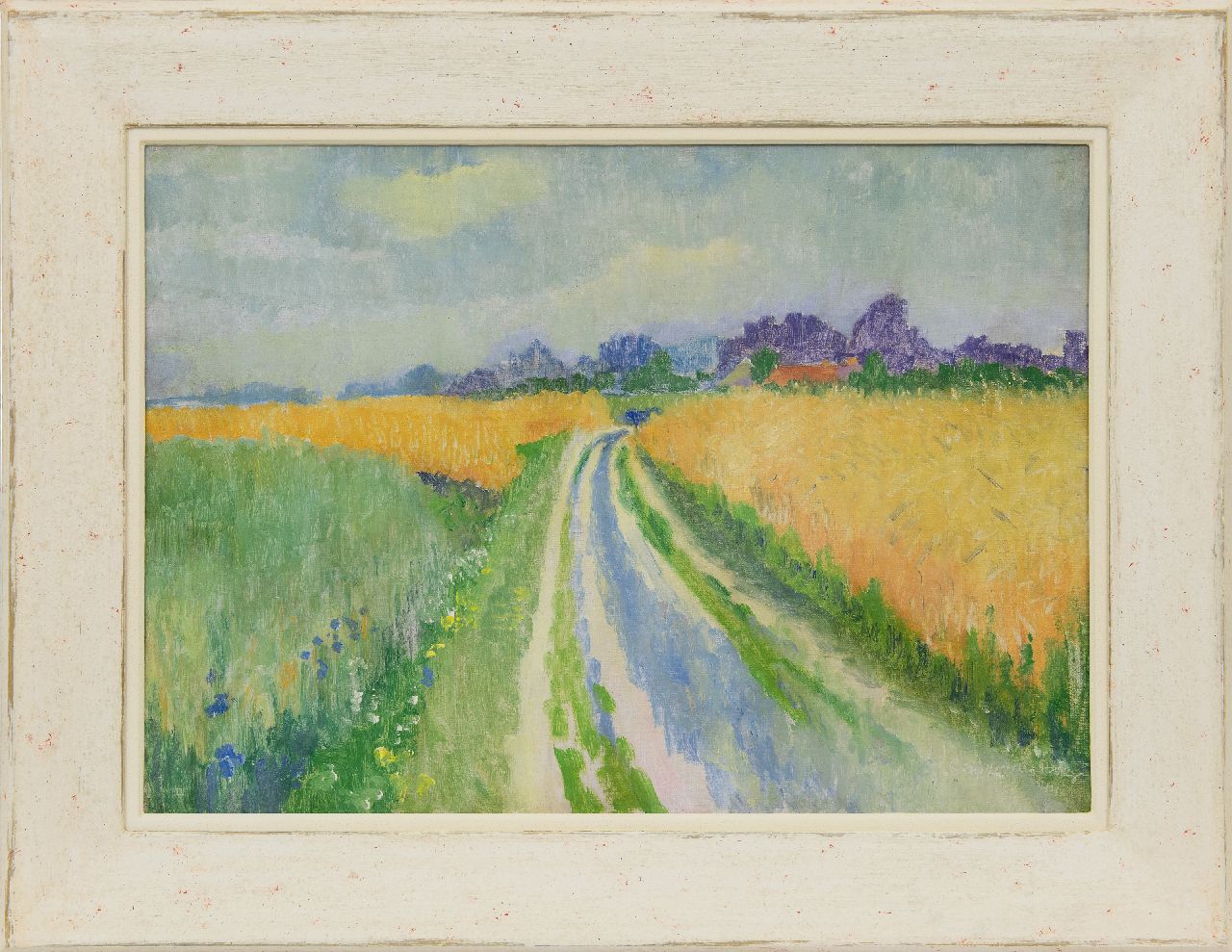 Berg S.R. van den | Sybren Ridsert 'Siep' van den Berg | Schilderijen te koop aangeboden | Landweg tussen het koren, Zuidlaren, olieverf op doek 50,2 x 70,3 cm, gesigneerd rechtsonder en gedateerd '44
