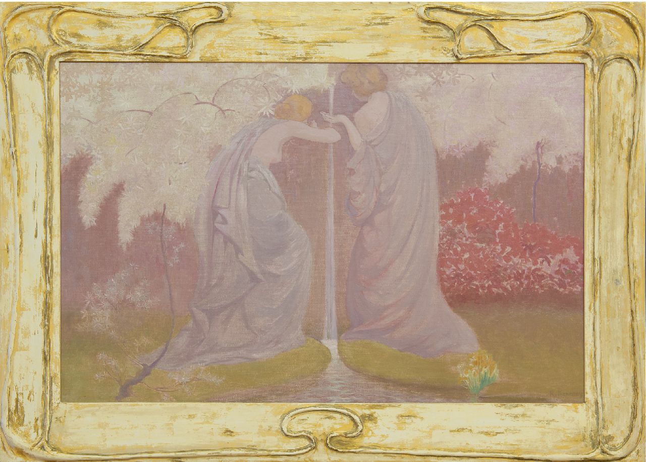 Kennedy R.W. | Reinier Willem Kennedy, De levensbron, olieverf op doek 65,0 x 100,0 cm, gesigneerd rechtsonder en 1910-1920 Kennedy R.W. | Reinier Willem Kennedy, De levensbron, olieverf op doek 65,0 x 100,0 cm, gesigneerd rechtsonder en 1910-1920