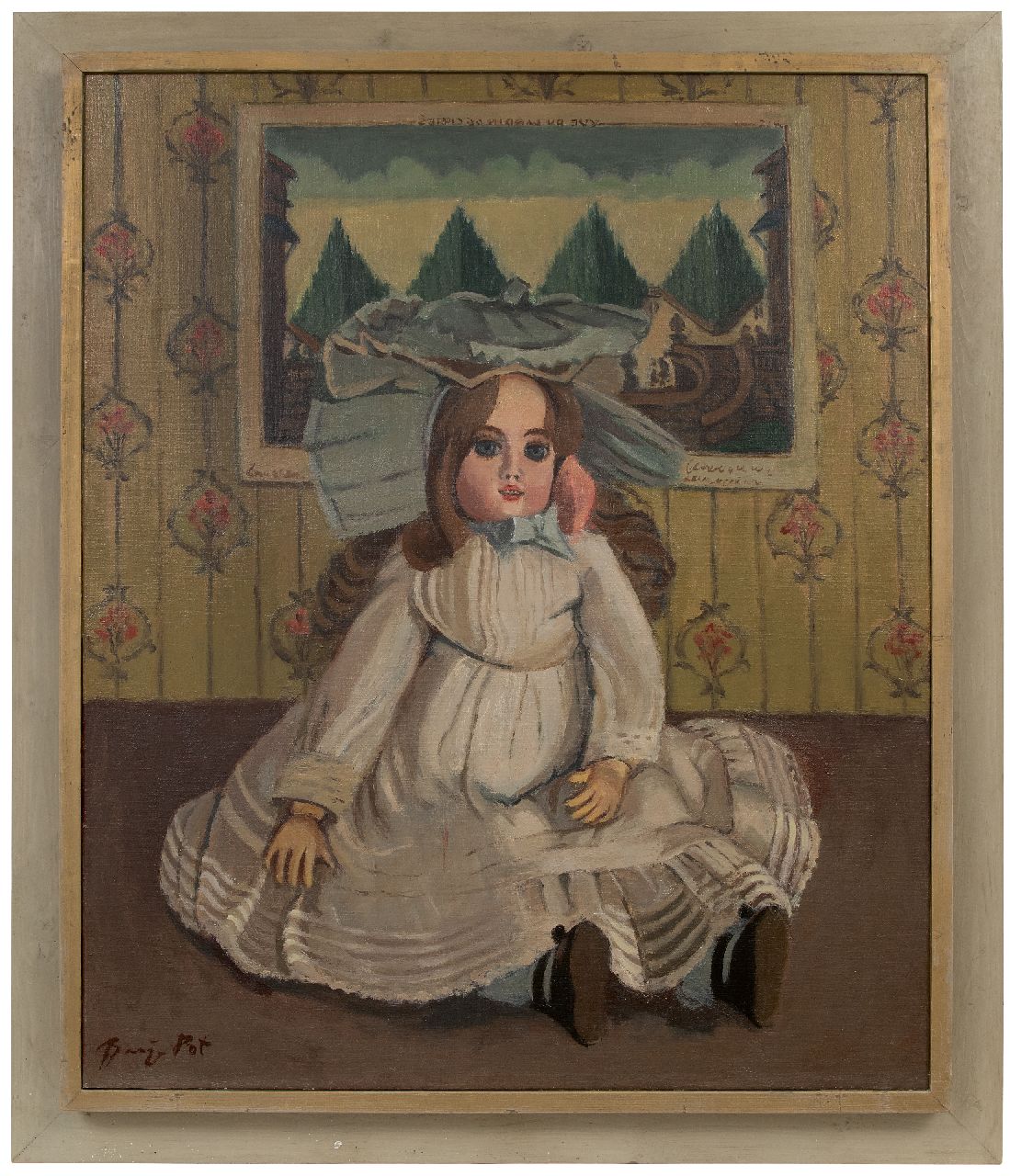Pot B.  | Basje Pot | Schilderijen te koop aangeboden | La belle au chapeau, olieverf op doek 89,9 x 74,8 cm, gesigneerd linksonder