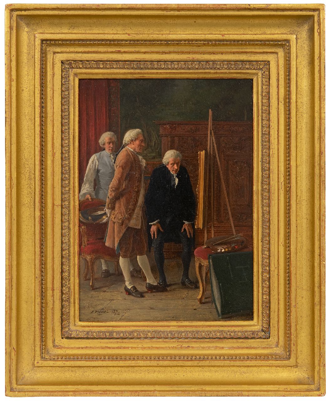 Fichel B.E. | Benjamin 'Eugène' Fichel | Schilderijen te koop aangeboden | De kunstkenner, olieverf op paneel 21,8 x 15,8 cm, gesigneerd linksonder en gedateerd 1871 Fichel B.E. | Benjamin 'Eugène' Fichel | Schilderijen te koop aangeboden | De kunstkenner, olieverf op paneel 21,8 x 15,8 cm, gesigneerd linksonder en gedateerd 1871