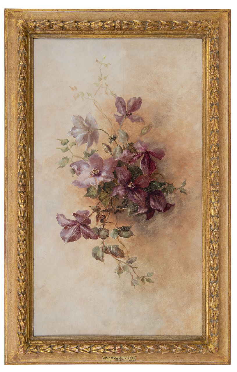 Quarles van Ufford Ph.A.M.  | Philippine Anne Madeleine Quarles van Ufford, Stilleven van Clematistakken, olieverf op paneel 79,0 x 45,0 cm
