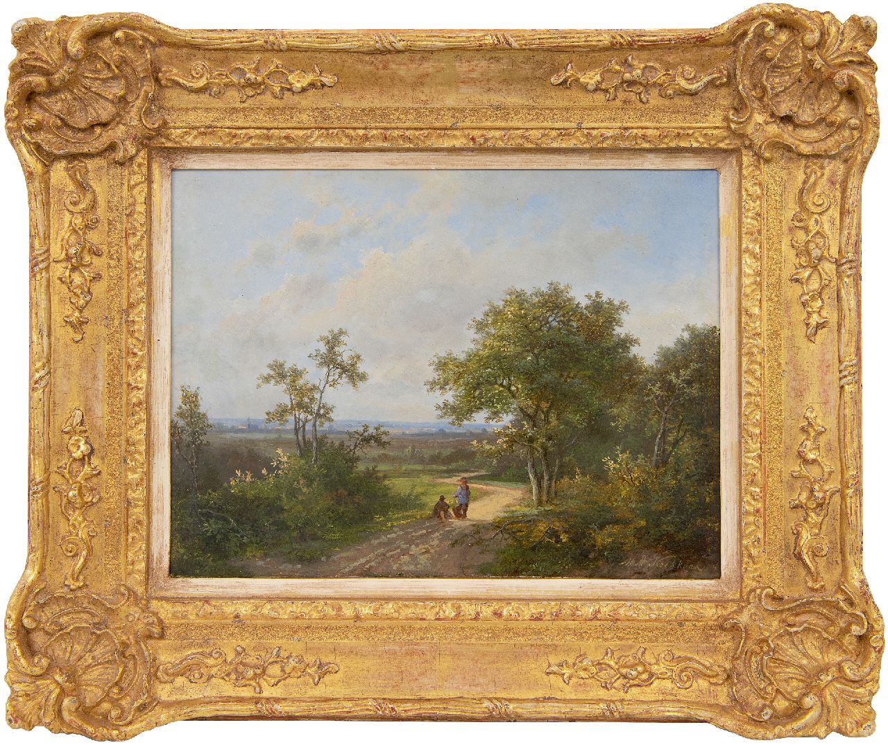 Koekkoek I M.A. | Marinus Adrianus Koekkoek I | Schilderijen te koop aangeboden | Figuren op een pad langs de bosrand, olieverf op paneel 21,7 x 28,7 cm, gesigneerd rechtsonder en gedateerd '67 Koekkoek I M.A. | Marinus Adrianus Koekkoek I | Schilderijen te koop aangeboden | Figuren op een pad langs de bosrand, olieverf op paneel 21,7 x 28,7 cm, gesigneerd rechtsonder en gedateerd '67