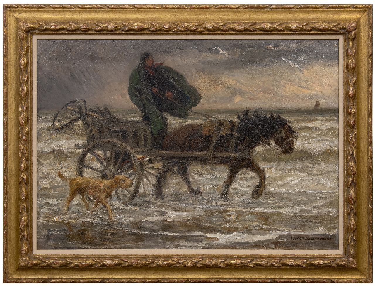 Zoetelief Tromp J. | Johannes 'Jan' Zoetelief Tromp | Schilderijen te koop aangeboden | Rijdende schelpenvisser, olieverf op doek 66,2 x 96,8 cm, gesigneerd rechtsonder Zoetelief Tromp J. | Johannes 'Jan' Zoetelief Tromp | Schilderijen te koop aangeboden | Rijdende schelpenvisser, olieverf op doek 66,2 x 96,8 cm, gesigneerd rechtsonder
