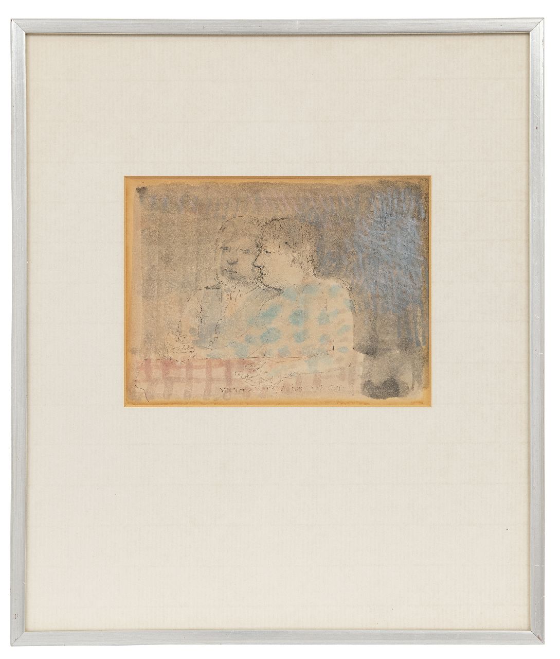 Westerik J. | Jacobus 'Co' Westerik | te koop aangeboden | Samen aan tafel, pen, krijt en aquarel op papier 16,3 x 21,9 cm, gesigneerd middenonder en gedateerd juni 1972 Westerik J. | Jacobus 'Co' Westerik | te koop aangeboden | Samen aan tafel, pen, krijt en aquarel op papier 16,3 x 21,9 cm, gesigneerd middenonder en gedateerd juni 1972
