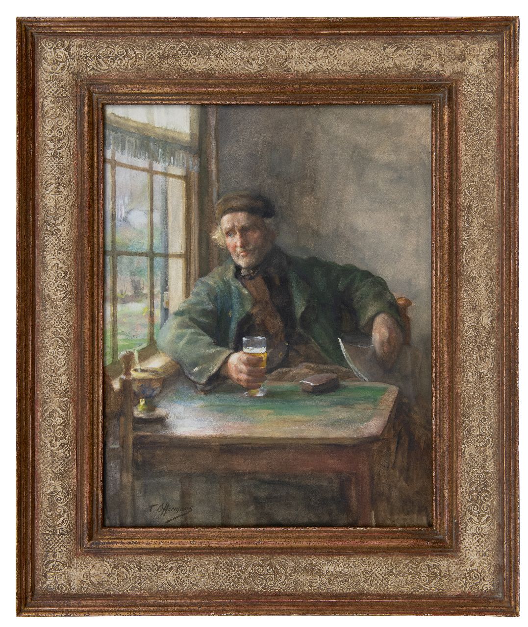 Offermans A.L.G. | Anton Lodewijk George 'Tony' Offermans, In het café, aquarel op papier 56,5 x 43,5 cm, gesigneerd linksonder Offermans A.L.G. | Anton Lodewijk George 'Tony' Offermans, In het café, aquarel op papier 56,5 x 43,5 cm, gesigneerd linksonder