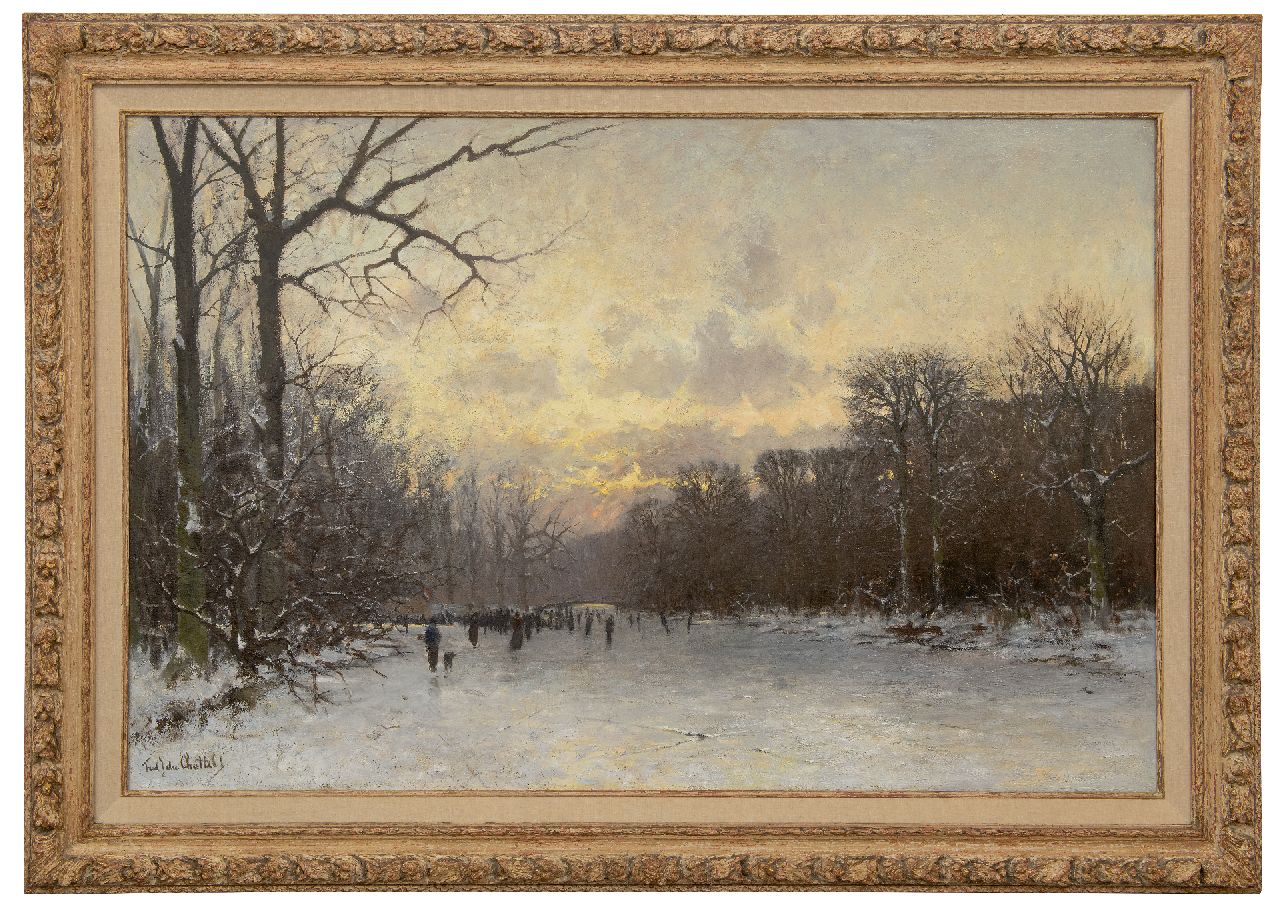 Rossum du Chattel F.J. van | Fredericus Jacobus van Rossum du Chattel | Schilderijen te koop aangeboden | Schaatsen op de Haagse Bosvijver, olieverf op doek 79,8 x 121,3 cm, gesigneerd linksonder Rossum du Chattel F.J. van | Fredericus Jacobus van Rossum du Chattel | Schilderijen te koop aangeboden | Schaatsen op de Haagse Bosvijver, olieverf op doek 79,8 x 121,3 cm, gesigneerd linksonder