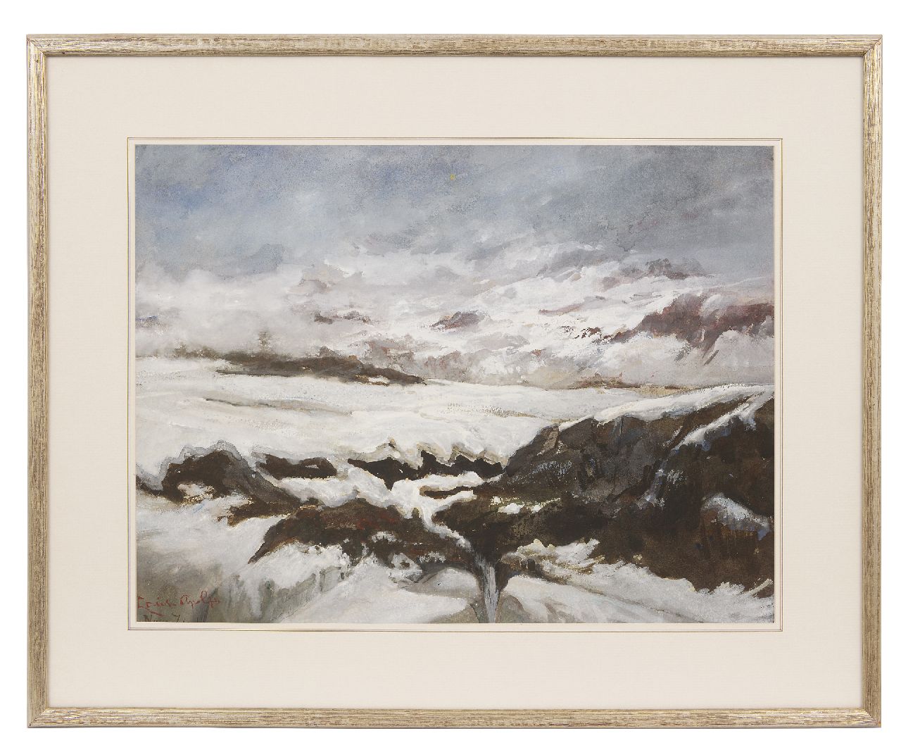 Apol L.F.H.  | Lodewijk Franciscus Hendrik 'Louis' Apol | Aquarellen en tekeningen te koop aangeboden | Op Nova Zembla, gouache op papier 47,5 x 63,0 cm, gesigneerd linksonder en te dateren 1880