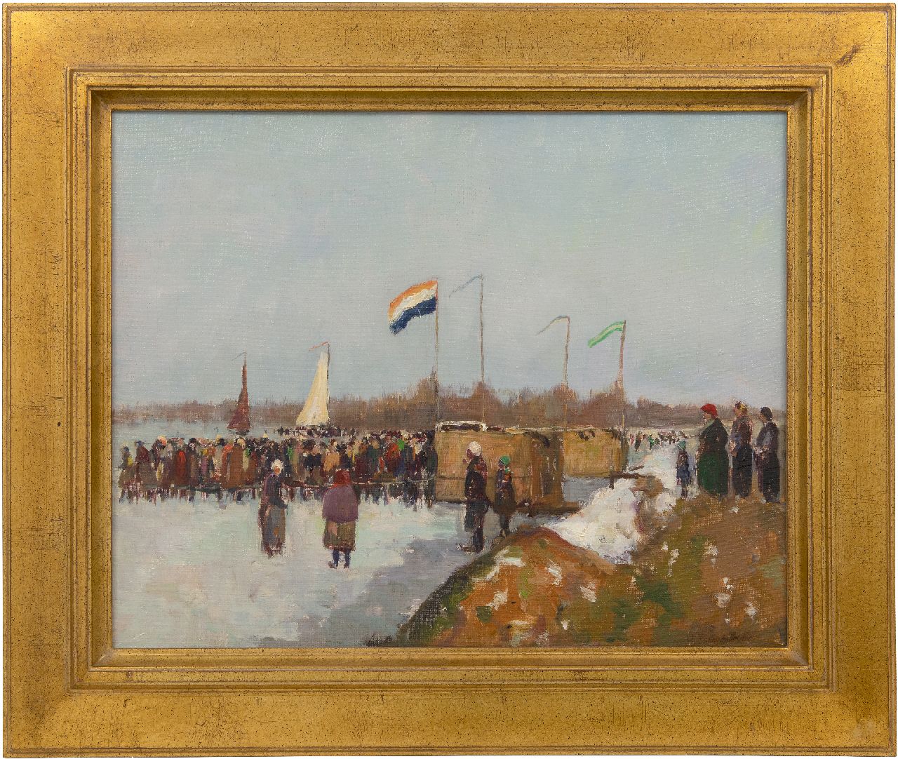 Frauenfelder H.  | Hendrik Frauenfelder, IJszeilwedstrijd, De Kaag, olieverf op doek 40,4 x 50,3 cm, gesigneerd rechtsonder