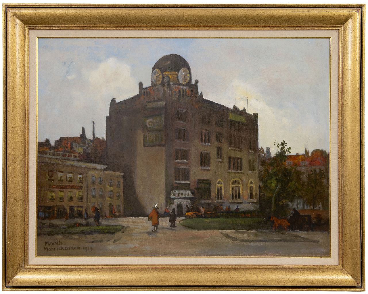 Monnickendam M. | Mozes 'Maurits' Monnickendam | Schilderijen te koop aangeboden | Gezicht op de Diamantbeurs, Amsterdam, olieverf op doek 74,5 x 99,2 cm, gesigneerd linksonder en gedateerd 1919 Monnickendam M. | Mozes 'Maurits' Monnickendam | Schilderijen te koop aangeboden | Gezicht op de Diamantbeurs, Amsterdam, olieverf op doek 74,5 x 99,2 cm, gesigneerd linksonder en gedateerd 1919
