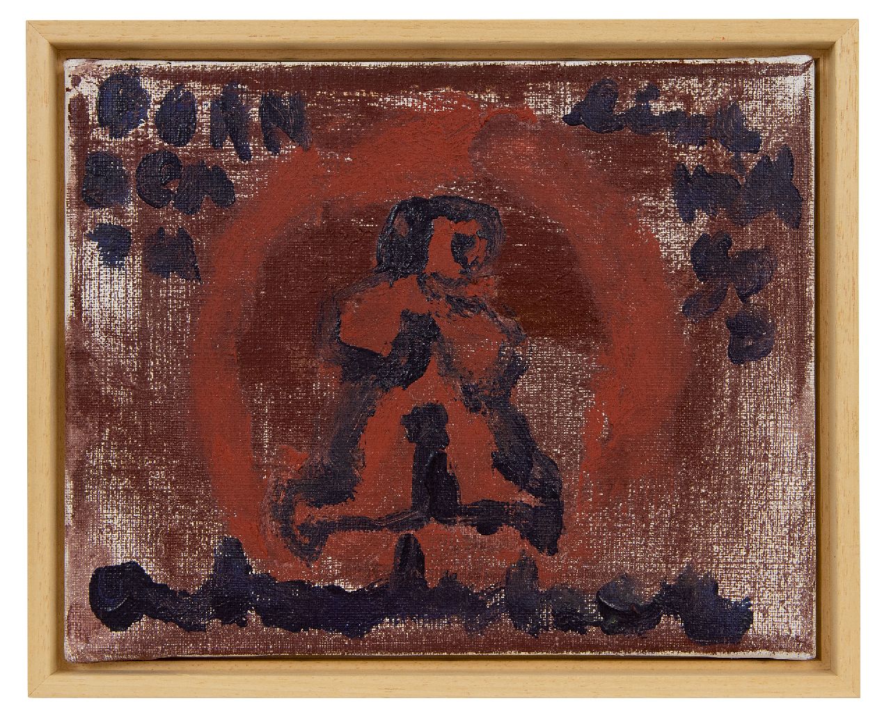 Heyboer A. | Anton Heyboer | Schilderijen te koop aangeboden | Born death, live with god, olieverf op doek 24,1 x 29,9 cm, gesigneerd middenonder Heyboer A. | Anton Heyboer | Schilderijen te koop aangeboden | Born death, live with god, olieverf op doek 24,1 x 29,9 cm, gesigneerd middenonder