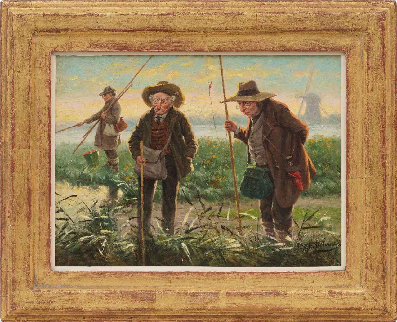 Gerstenhauer Zimmerman J.G. | Johan Georg Gerstenhauer Zimmerman, Aan het vissen, olieverf op paneel 22,9 x 32,0 cm, gesigneerd rechtsonder Gerstenhauer Zimmerman J.G. | Johan Georg Gerstenhauer Zimmerman, Aan het vissen, olieverf op paneel 22,9 x 32,0 cm, gesigneerd rechtsonder