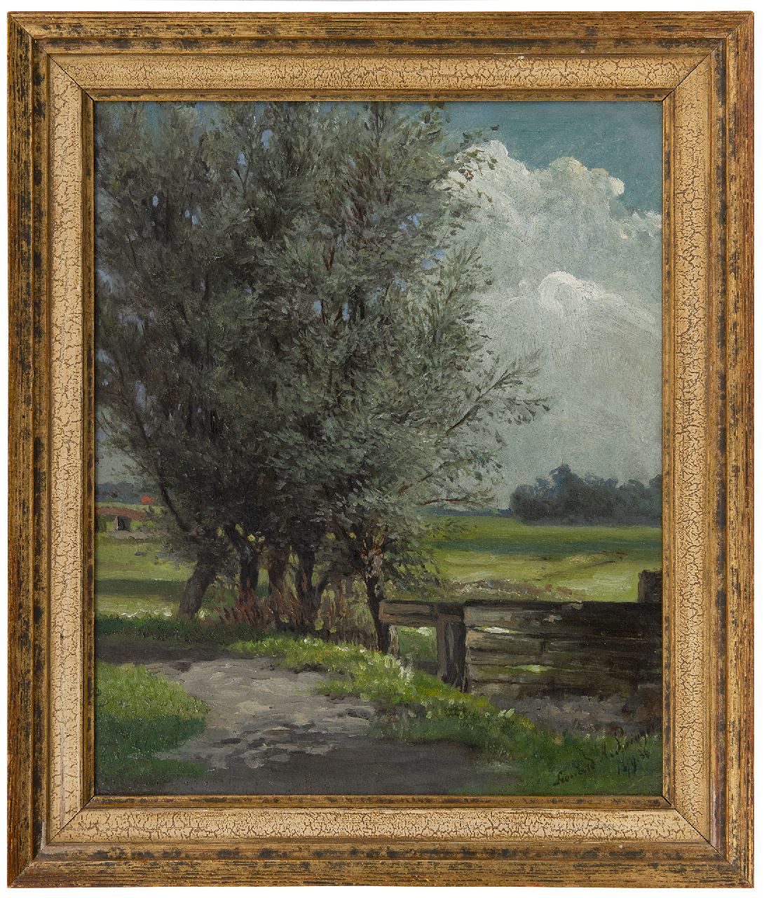 Springer L.A. | Leonard Antony Springer, De Godshuispolder bij de Baarsjes achter Overtoomscheweg, Amsterdam, olieverf op schildersboard 39,0 x 31,9 cm, gesigneerd rechtsonder en gedateerd sept 1886 Springer L.A. | Leonard Antony Springer, De Godshuispolder bij de Baarsjes achter Overtoomscheweg, Amsterdam, olieverf op schildersboard 39,0 x 31,9 cm, gesigneerd rechtsonder en gedateerd sept 1886