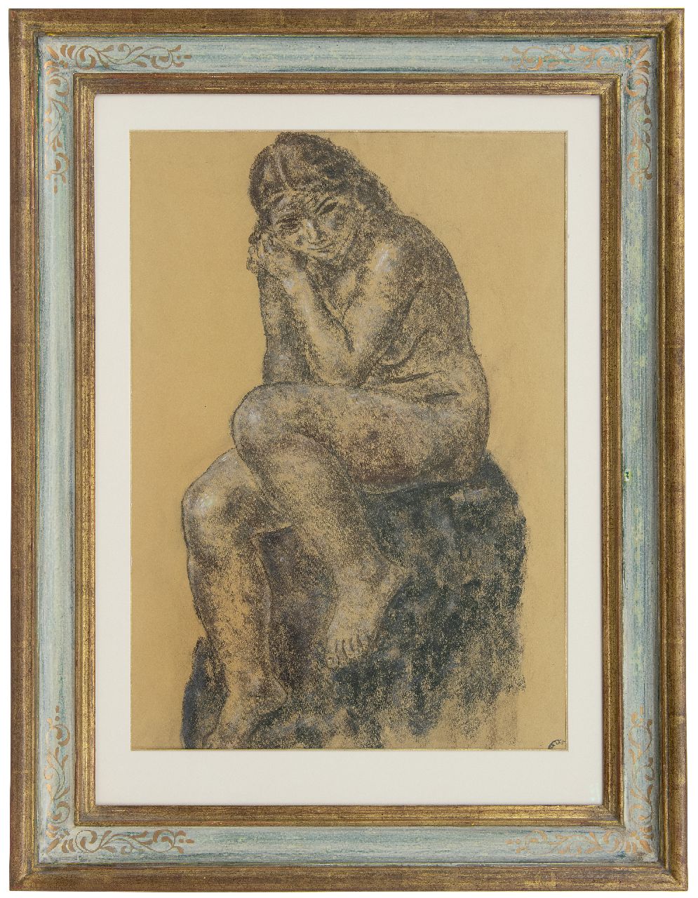 Gestel L.  | Leendert 'Leo' Gestel, Zittend naakt, pastel op papier 64,0 x 45,5 cm, te dateren ca. 1930