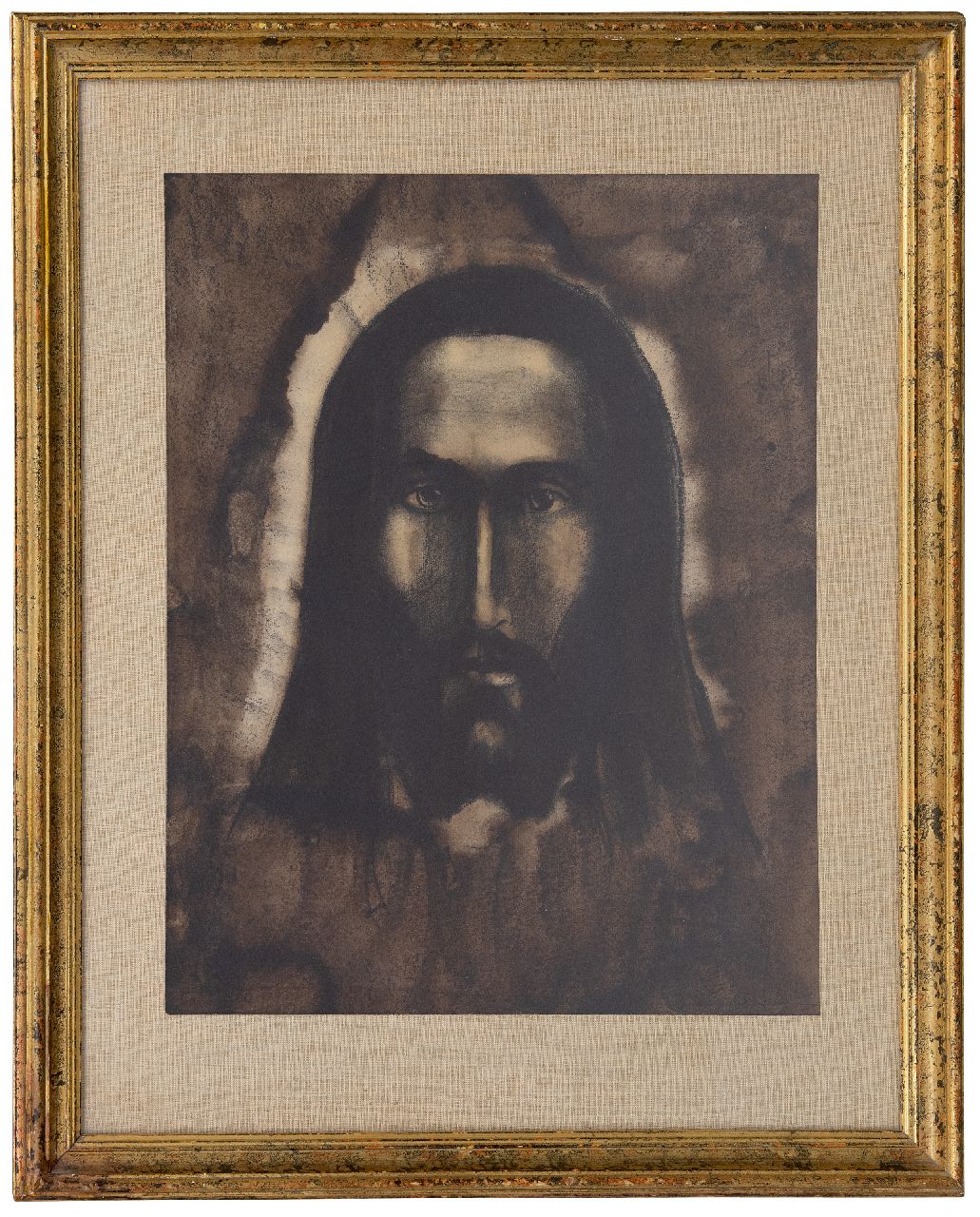 Schelfhout L. | Lodewijk Schelfhout | Aquarellen en tekeningen te koop aangeboden | Tête de Christ, Oost-Indische inkt, krijt en aquarel op papier 50,0 x 39,8 cm, gesigneerd rechtsonder en gedateerd 1912 Schelfhout L. | Lodewijk Schelfhout | Aquarellen en tekeningen te koop aangeboden | Tête de Christ, Oost-Indische inkt, krijt en aquarel op papier 50,0 x 39,8 cm, gesigneerd rechtsonder en gedateerd 1912