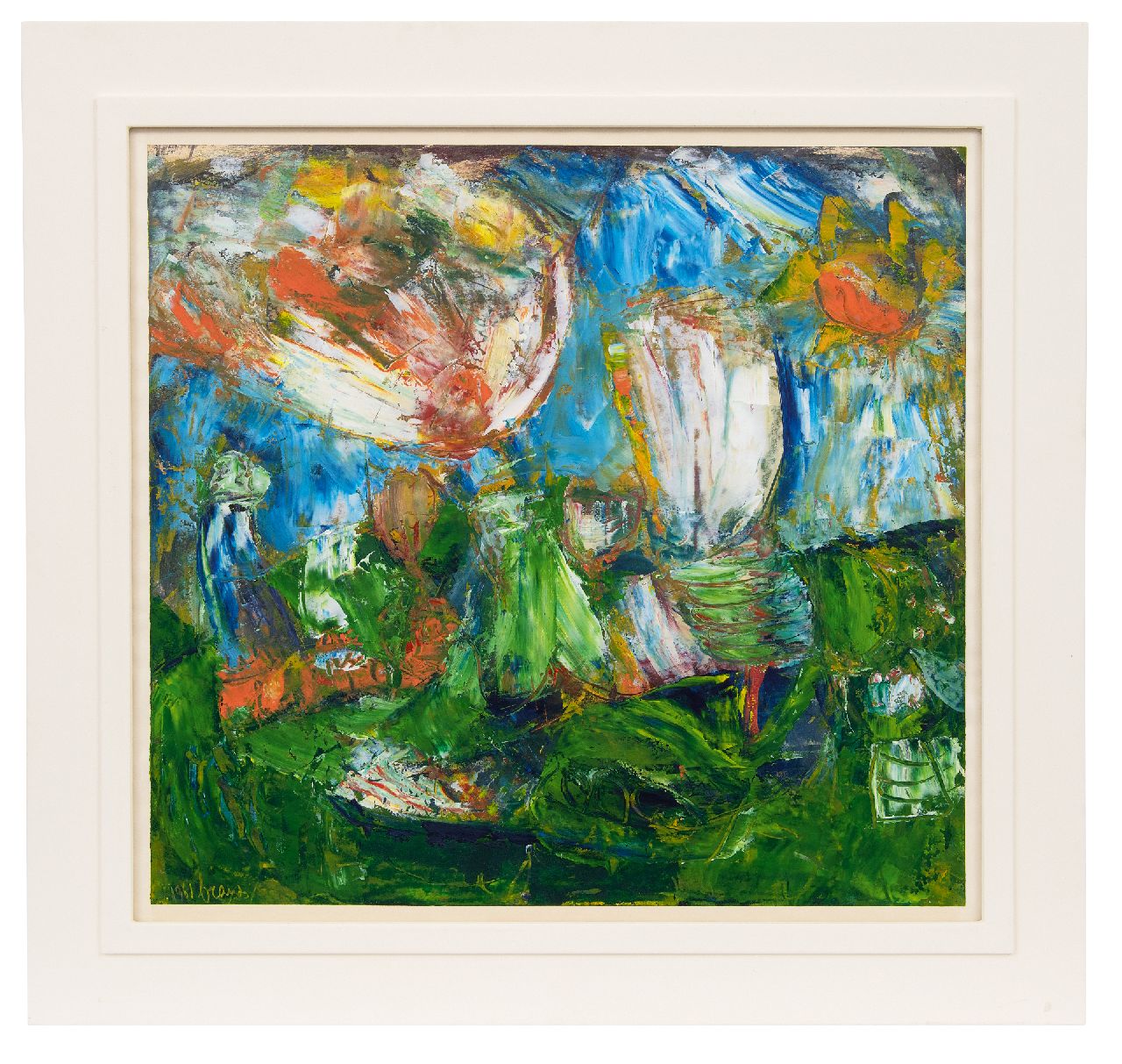 Brands E.A.M. | Eugenius Antonius Maria 'Eugène' Brands | Schilderijen te koop aangeboden | Tuin in de zomer, olieverf op papier 50,4 x 54,4 cm, gesigneerd linksonder en gedateerd 1961 Brands E.A.M. | Eugenius Antonius Maria 'Eugène' Brands | Schilderijen te koop aangeboden | Tuin in de zomer, olieverf op papier 50,4 x 54,4 cm, gesigneerd linksonder en gedateerd 1961