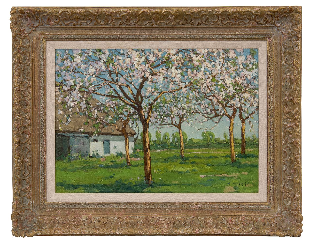 Bodifée J.P.P. | Johannes Petrus Paulus 'Paul' Bodifée | Schilderijen te koop aangeboden | Boerderij met bloeiende fruitbomen, olieverf op doek 35,6 x 49,7 cm, gesigneerd rechtsonder Bodifée J.P.P. | Johannes Petrus Paulus 'Paul' Bodifée | Schilderijen te koop aangeboden | Boerderij met bloeiende fruitbomen, olieverf op doek 35,6 x 49,7 cm, gesigneerd rechtsonder