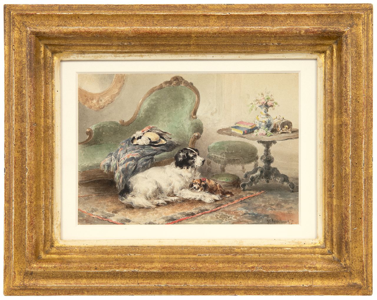 Verschuur W. | Wouterus Verschuur, Beste vrienden, aquarel op papier 14,2 x 20,7 cm, gesigneerd rechtsonder Verschuur W. | Wouterus Verschuur, Beste vrienden, aquarel op papier 14,2 x 20,7 cm, gesigneerd rechtsonder