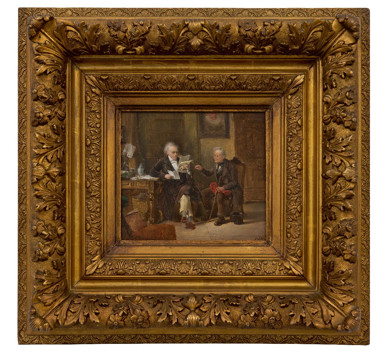 Bles D.J. | David Joseph Bles | Schilderijen te koop aangeboden | Bij de notaris, olieverf op paneel 17,7 x 19,8 cm, gesigneerd rechtsonder Bles D.J. | David Joseph Bles | Schilderijen te koop aangeboden | Bij de notaris, olieverf op paneel 17,7 x 19,8 cm, gesigneerd rechtsonder