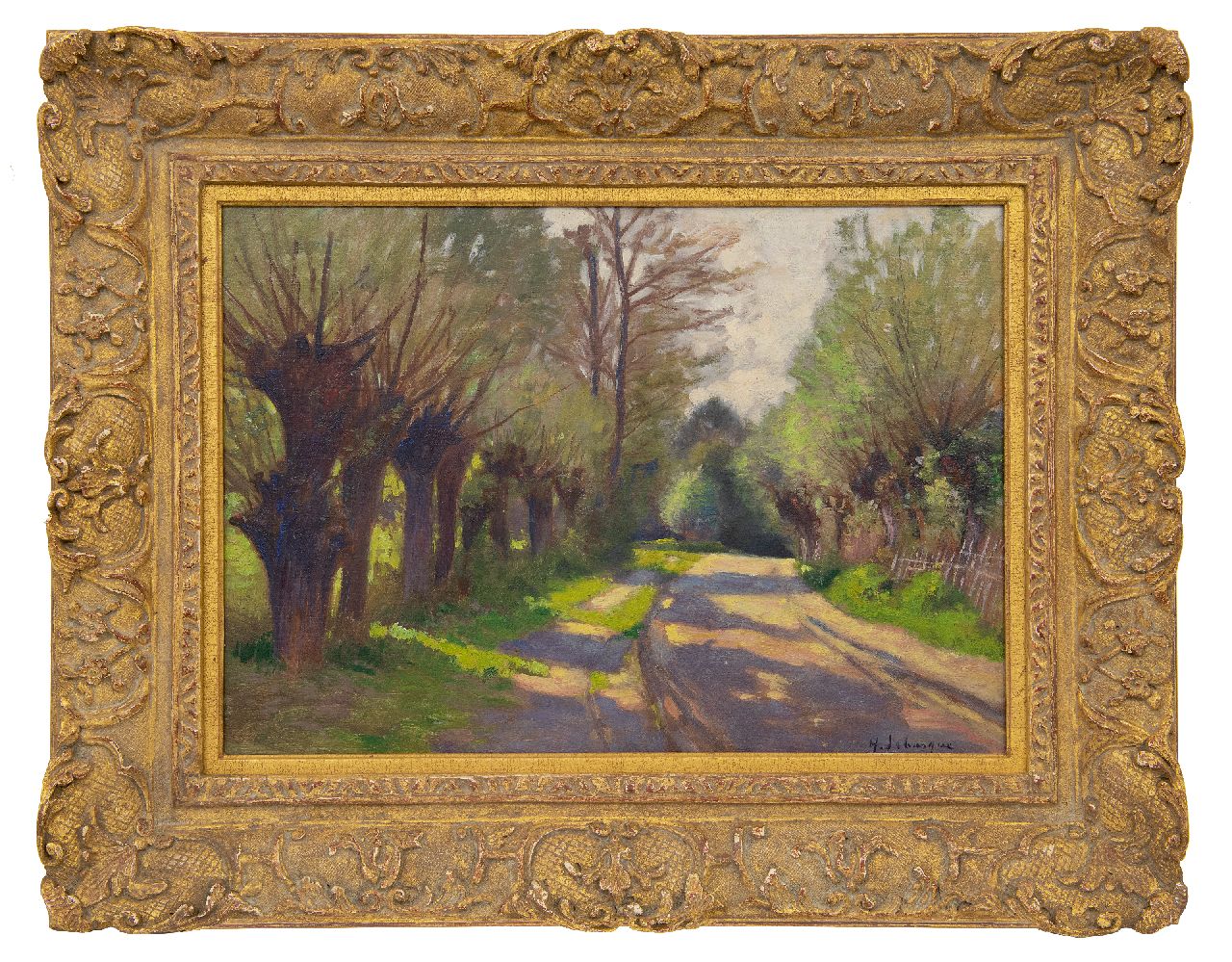 Lebasque H. | Joseph 'Henri' Baptiste Lebasque, Route ombragée, Saint-Tropez, olieverf op board 32,5 x 45,5 cm, gesigneerd rechtsonder en te dateren ca. 1895 Lebasque H. | Joseph 'Henri' Baptiste Lebasque, Route ombragée, Saint-Tropez, olieverf op board 32,5 x 45,5 cm, gesigneerd rechtsonder en te dateren ca. 1895