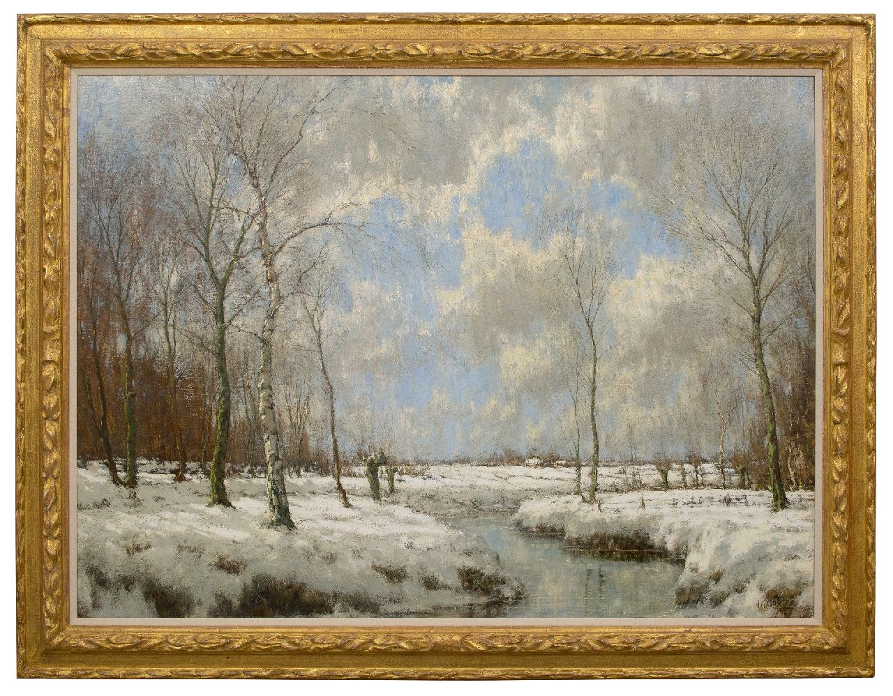 Gorter A.M. | 'Arnold' Marc Gorter, De Vordense Beek in de winter, olieverf op doek 114,9 x 154,7 cm, gesigneerd rechtsonder (tweemaal) Gorter A.M. | 'Arnold' Marc Gorter, De Vordense Beek in de winter, olieverf op doek 114,9 x 154,7 cm, gesigneerd rechtsonder (tweemaal)