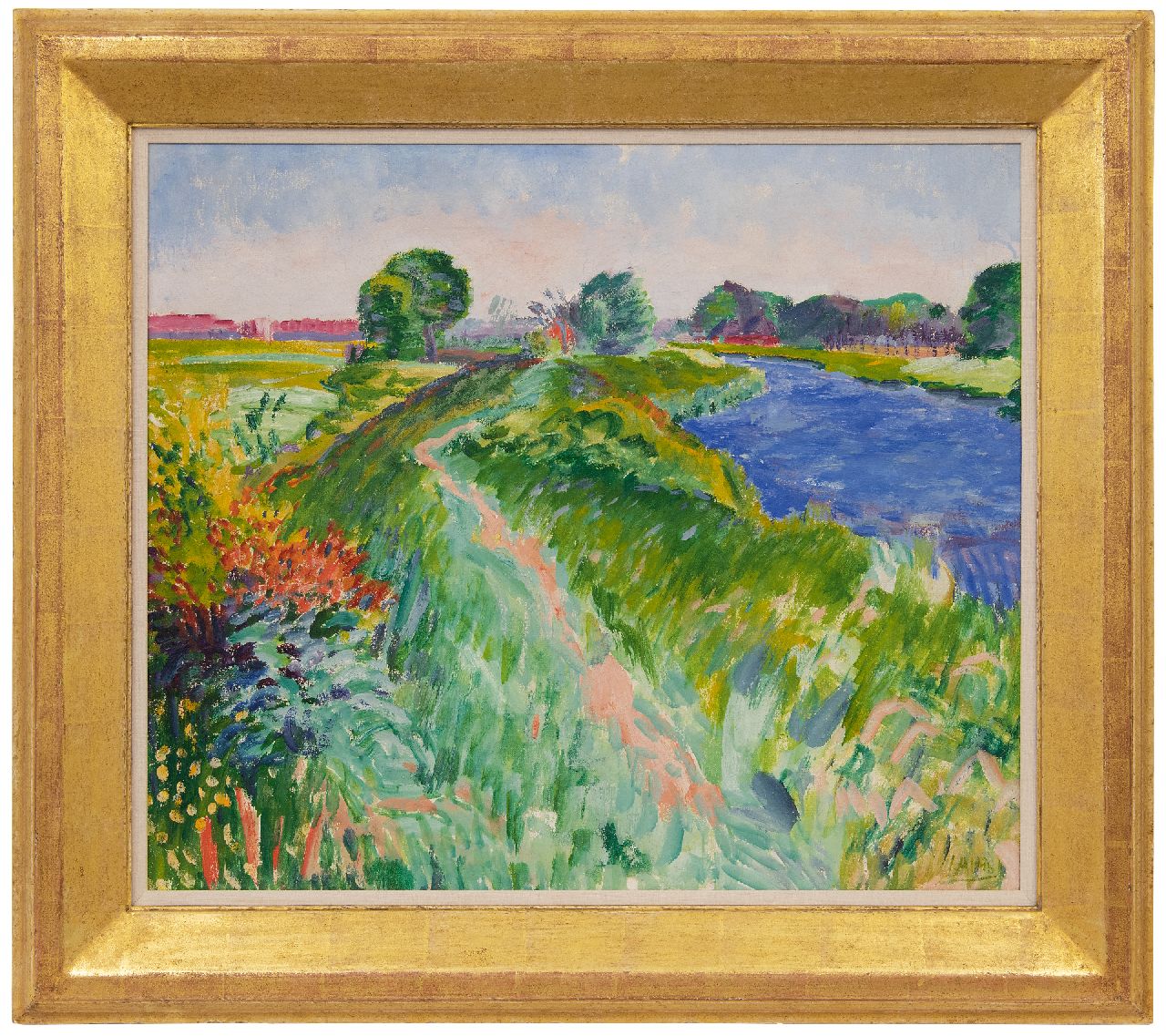 Altink J.  | Jan Altink, Het Reitdiep, wasverf op doek 60,3 x 70,2 cm, gesigneerd rechtsonder