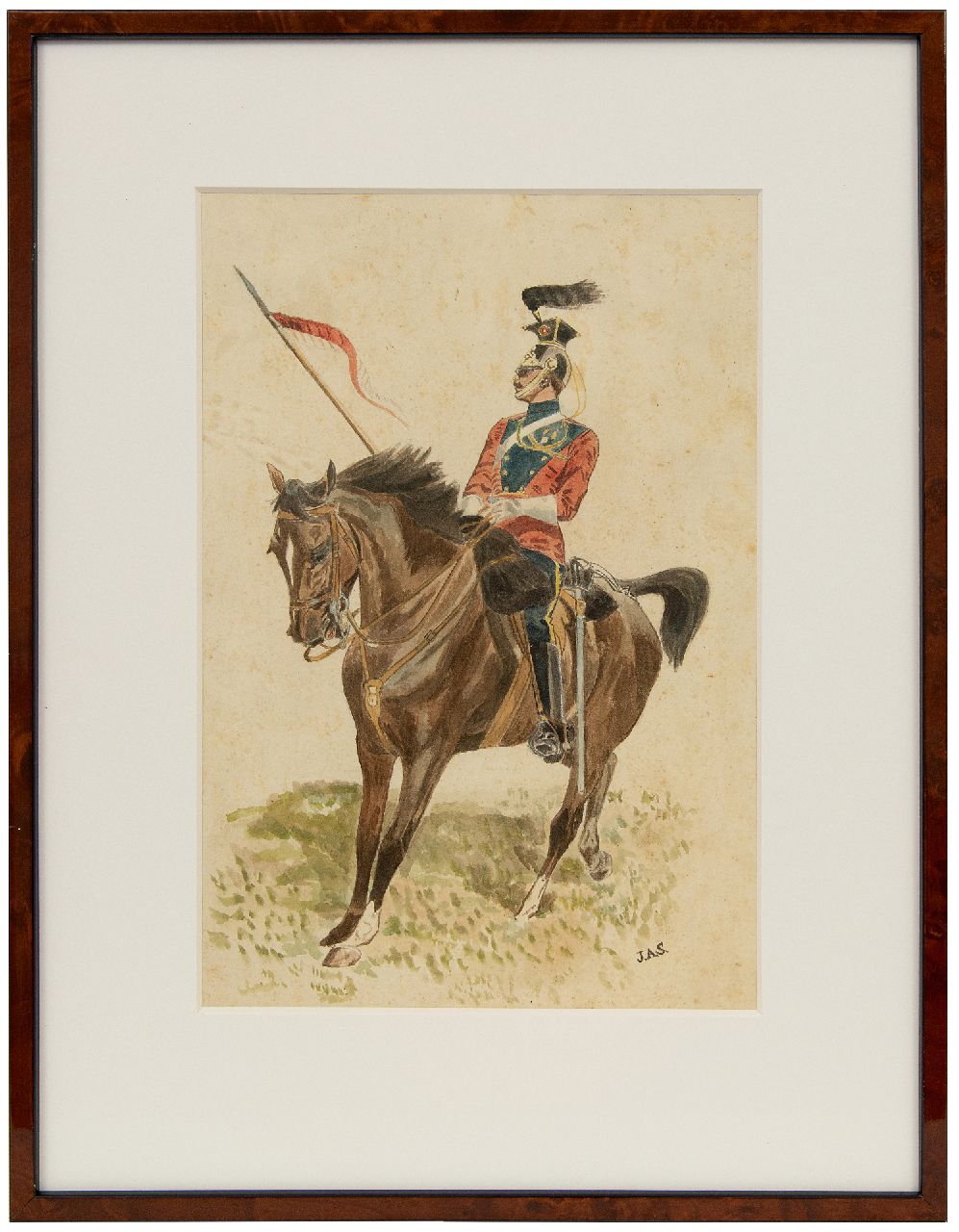 Staring W.C. | Willem Constantijn Staring | Aquarellen en tekeningen te koop aangeboden | Cavalerist te paard, aquarel op papier 30,9 x 21,0 cm Staring W.C. | Willem Constantijn Staring | Aquarellen en tekeningen te koop aangeboden | Cavalerist te paard, aquarel op papier 30,9 x 21,0 cm