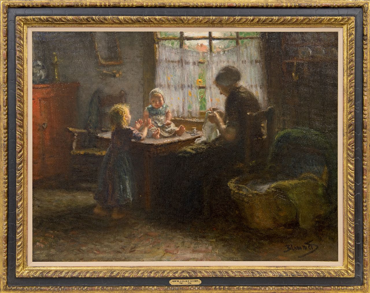 Blommers B.J.  | Bernardus Johannes 'Bernard' Blommers | Schilderijen te koop aangeboden | Samen aan de tafel, olieverf op doek 55,6 x 73,7 cm, gesigneerd rechtsonder