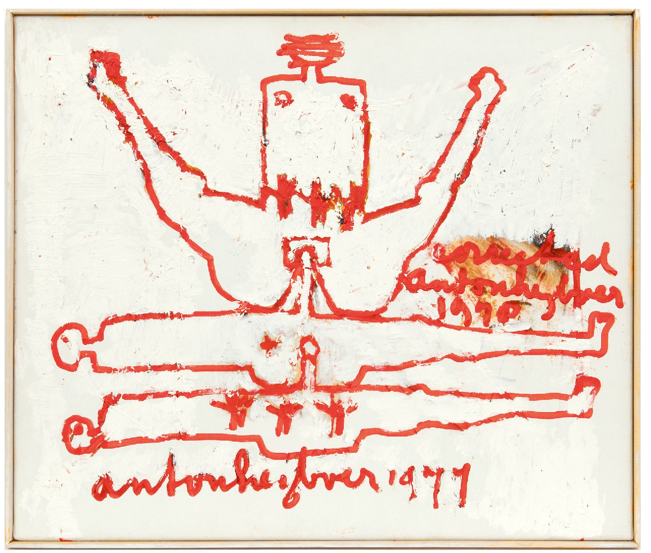 Heyboer A. | Anton Heyboer | Schilderijen te koop aangeboden | Ollekebolleke, olieverf op doek 54,9 x 64,9 cm, gesigneerd tweemaal middenonder en rechts van het midden en gedateerd 1977 Heyboer A. | Anton Heyboer | Schilderijen te koop aangeboden | Ollekebolleke, olieverf op doek 54,9 x 64,9 cm, gesigneerd tweemaal middenonder en rechts van het midden en gedateerd 1977