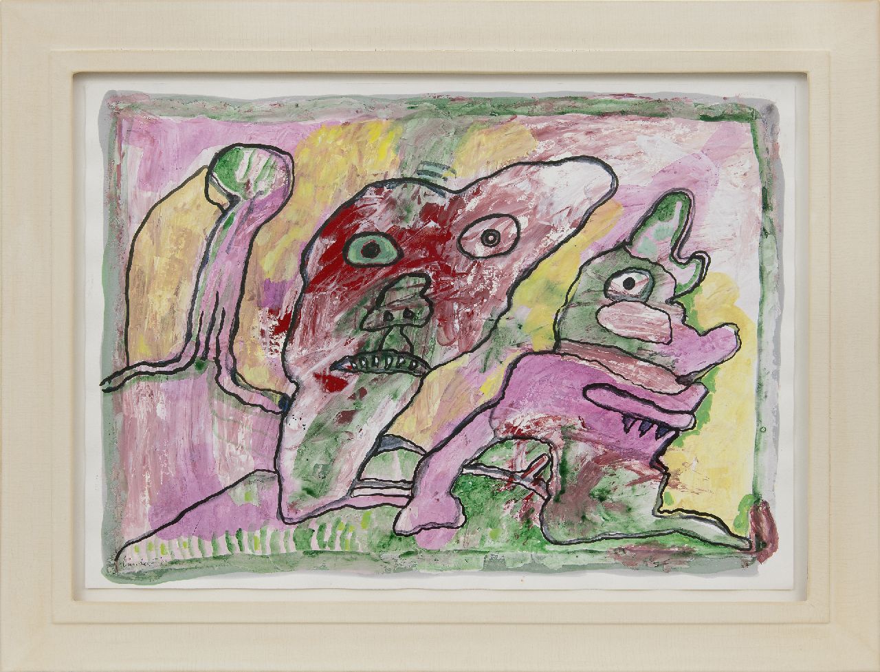 Lucebert (Lubertus Jacobus Swaanswijk) | Lucebert (Lubertus Jacobus Swaanswijk) | Aquarellen en tekeningen te koop aangeboden | Compositie met grotesk figuur, gemengde techniek op papier 50,0 x 69,0 cm, gesigneerd linksonder en gedateerd '89 Lucebert (Lubertus Jacobus Swaanswijk) | Lucebert (Lubertus Jacobus Swaanswijk) | Aquarellen en tekeningen te koop aangeboden | Compositie met grotesk figuur, gemengde techniek op papier 50,0 x 69,0 cm, gesigneerd linksonder en gedateerd '89
