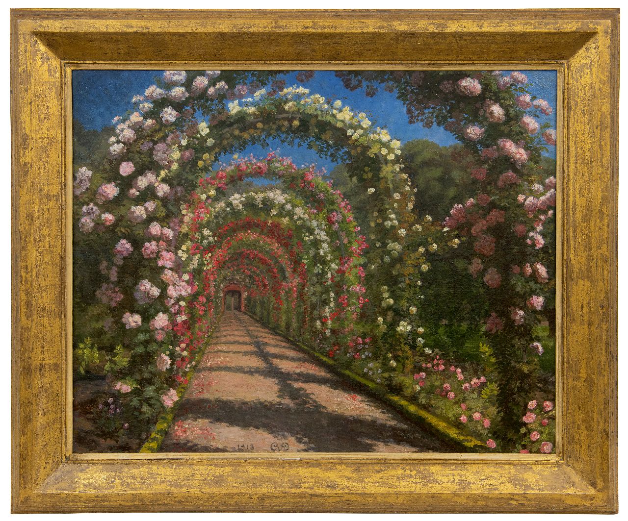 Schønheyder van Deurs C.A. | Caroline Alexia Schønheyder van Deurs | Schilderijen te koop aangeboden | Rozenberceau, olieverf op doek 52,6 x 65,5 cm, gesigneerd middenonder met monogram en gedateerd 1918 Schønheyder van Deurs C.A. | Caroline Alexia Schønheyder van Deurs | Schilderijen te koop aangeboden | Rozenberceau, olieverf op doek 52,6 x 65,5 cm, gesigneerd middenonder met monogram en gedateerd 1918