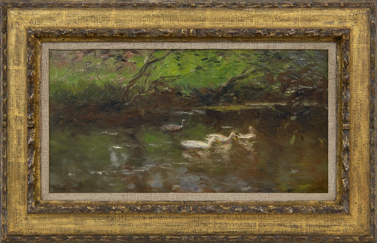Maris W. | Willem Maris | Schilderijen te koop aangeboden | Eenden in het water, olieverf op doek 24,2 x 46,0 cm, gesigneerd linksonder Maris W. | Willem Maris | Schilderijen te koop aangeboden | Eenden in het water, olieverf op doek 24,2 x 46,0 cm, gesigneerd linksonder