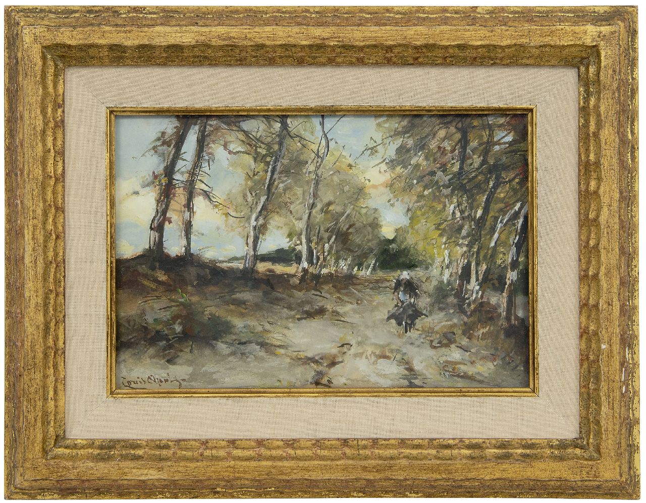 Apol L.F.H. | Lodewijk Franciscus Hendrik 'Louis' Apol | Aquarellen en tekeningen te koop aangeboden | Boslaantje in de herfst, aquarel op papier 15,0 x 22,5 cm, gesigneerd linksonder Apol L.F.H. | Lodewijk Franciscus Hendrik 'Louis' Apol | Aquarellen en tekeningen te koop aangeboden | Boslaantje in de herfst, aquarel op papier 15,0 x 22,5 cm, gesigneerd linksonder